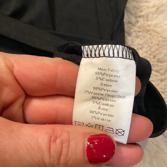 Grace Karin Blouse Size XL Black Wrap Flowy Sleeve V Neck Womens NWT - Picture 4 of 6